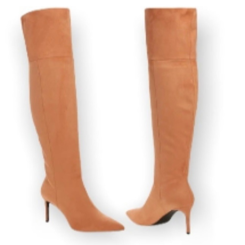 Jeffery Campbell Pillar Hi Over The Knee Stiletto Blush Stretch Boots 8.5